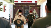 Menhan Prabowo Terima Laporan Korps Kenaikan Pangkat 13 Pati Kemhan